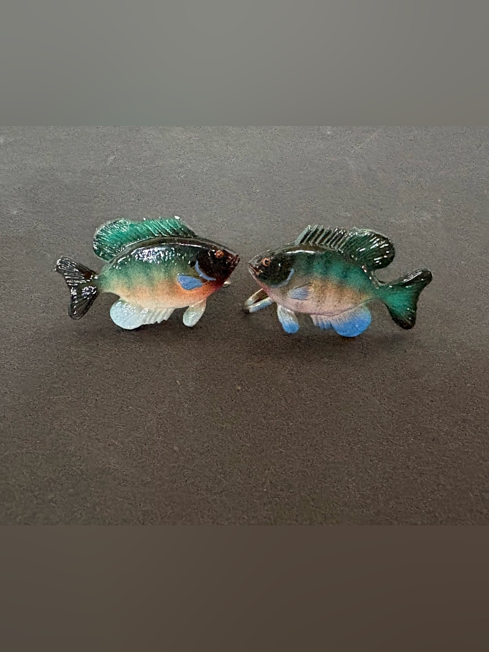 Sun Fish Earrings Screw Back Hand Painted Women's Fashion Jewelry Earrings
